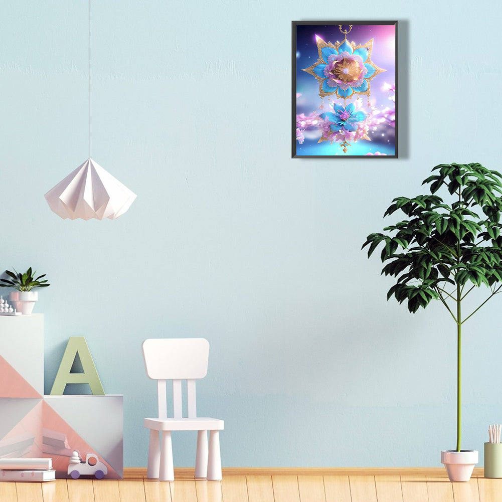 Romantic Flowers Purple Wind Chimes - Full Round Drill Diamond Painting 30*40CM