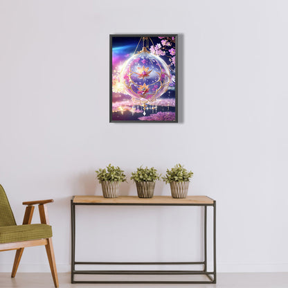 Romantic Flowers Purple Wind Chimes - Full Round Drill Diamond Painting 30*40CM
