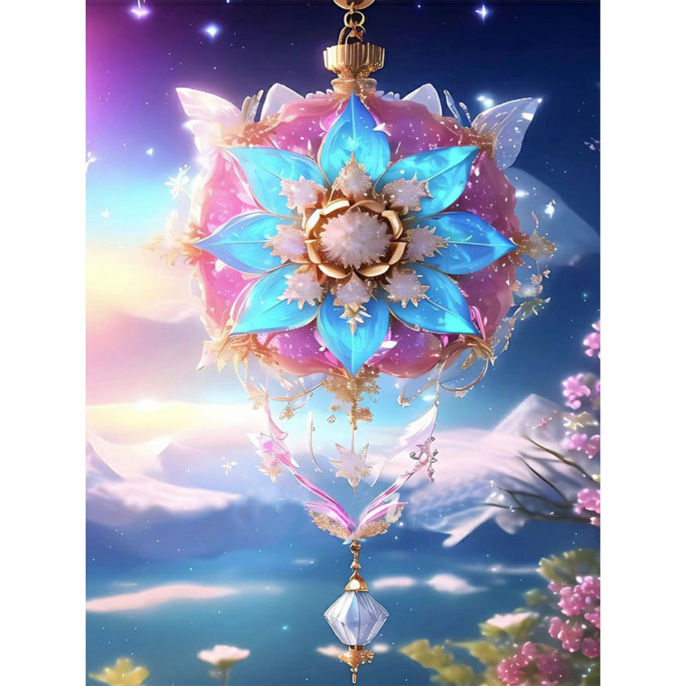 Romantic Flowers Purple Wind Chimes - Full Round Drill Diamond Painting 30*40CM