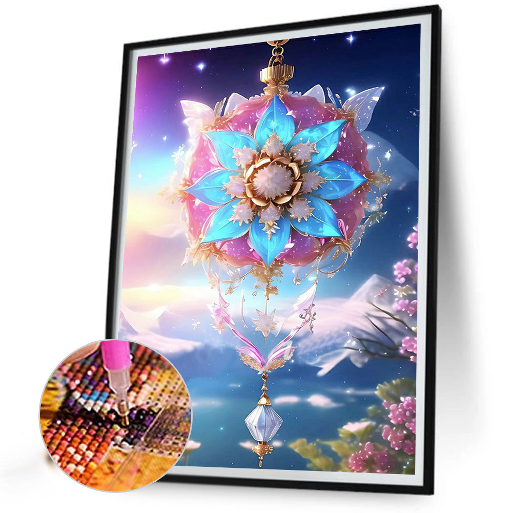 Romantic Flowers Purple Wind Chimes - Full Round Drill Diamond Painting 30*40CM