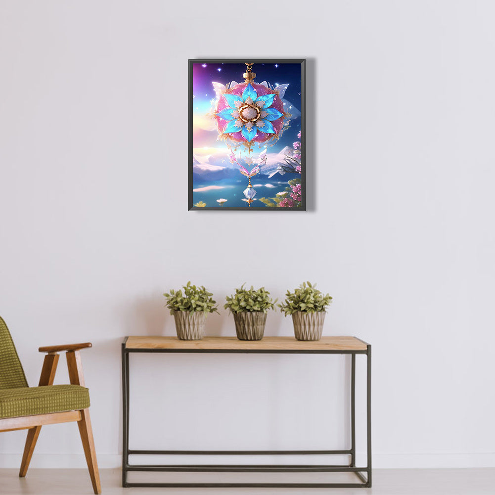 Romantic Flowers Purple Wind Chimes - Full Round Drill Diamond Painting 30*40CM