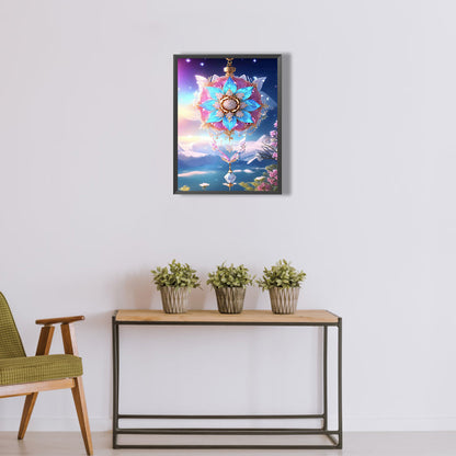 Romantic Flowers Purple Wind Chimes - Full Round Drill Diamond Painting 30*40CM