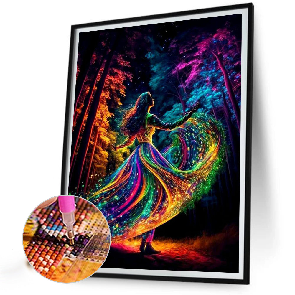 Rainbow Girl - Full Round Drill Diamond Painting 30*40CM