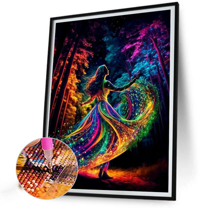 Rainbow Girl - Full Round Drill Diamond Painting 30*40CM