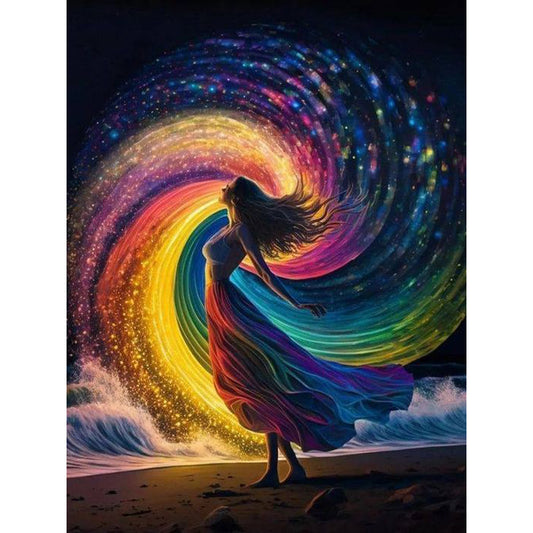 Rainbow Girl - Full Round Drill Diamond Painting 30*40CM