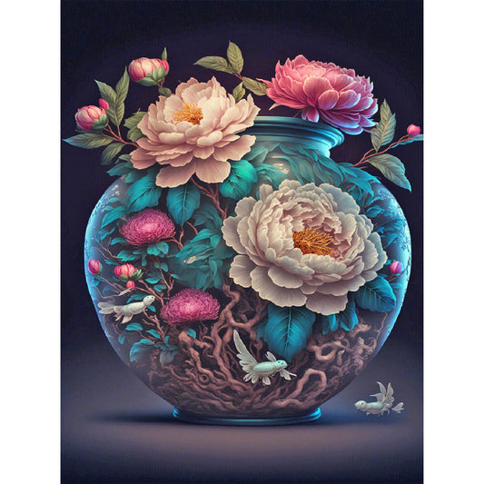 Gorgeous Vase Of Peonies - Full Round Drill Diamond Painting 30*40CM