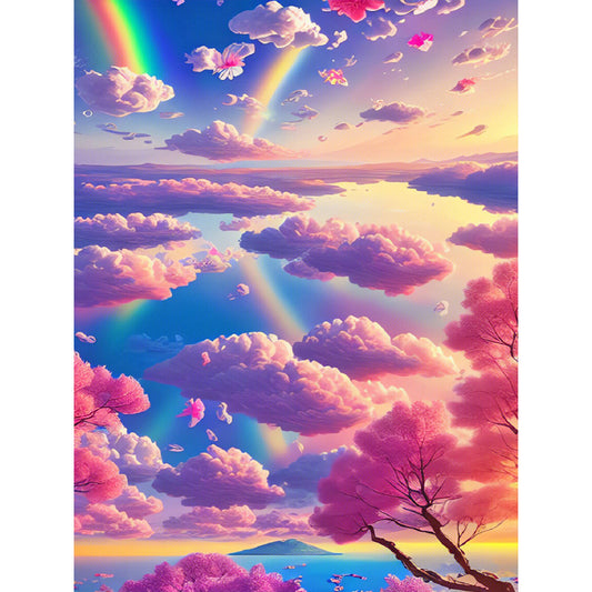 Rainbow Clouds - Full Round Drill Diamond Painting 30*40CM