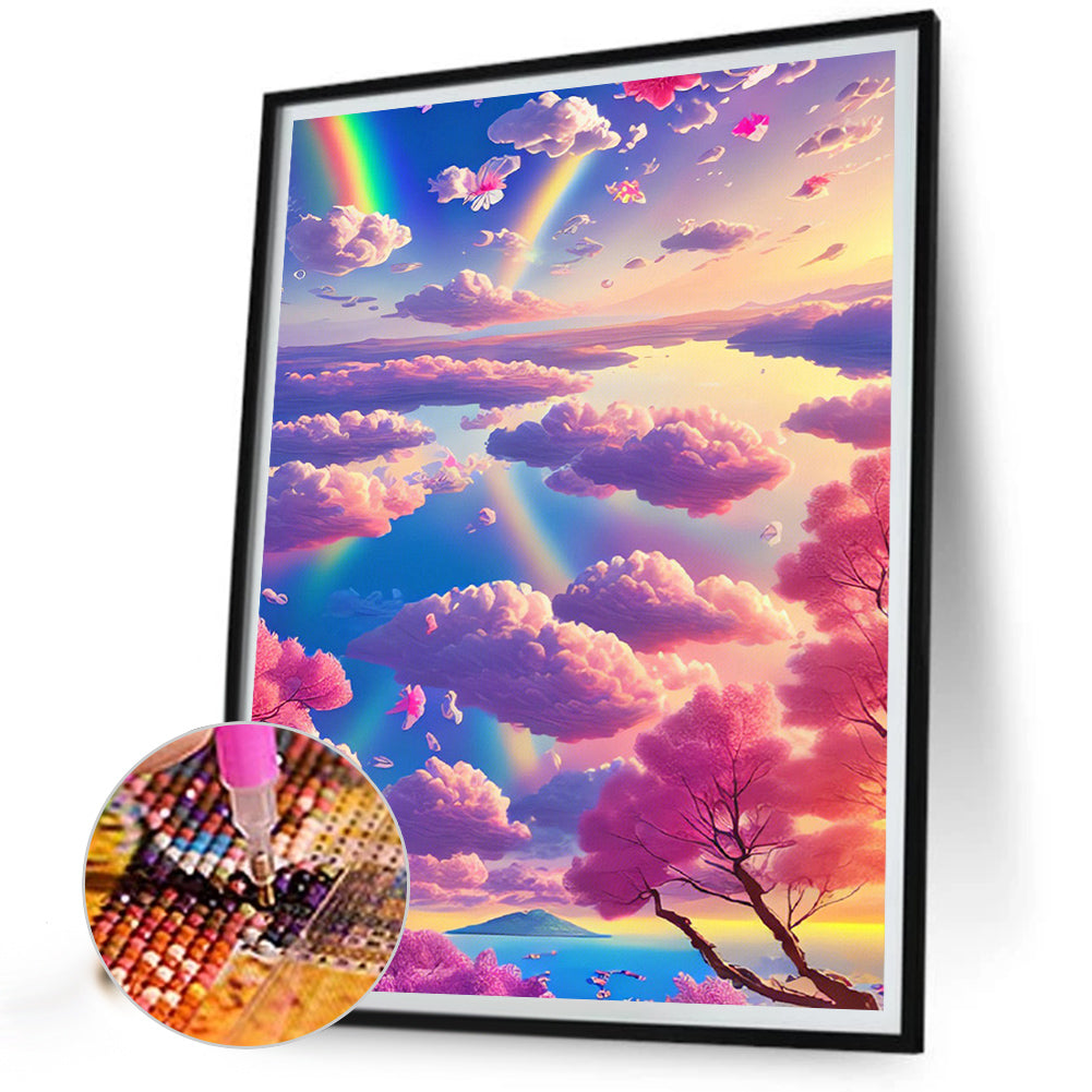 Rainbow Clouds - Full Round Drill Diamond Painting 30*40CM