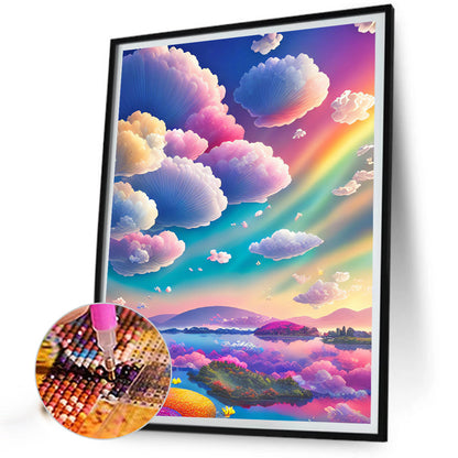 Rainbow Clouds - Full Round Drill Diamond Painting 30*40CM