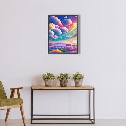 Rainbow Clouds - Full Round Drill Diamond Painting 30*40CM