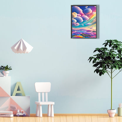 Rainbow Clouds - Full Round Drill Diamond Painting 30*40CM