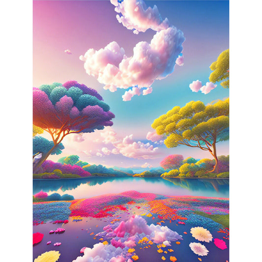 Rainbow Clouds - Full Round Drill Diamond Painting 30*40CM