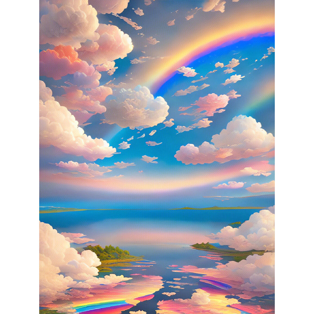 Rainbow Clouds - Full Round Drill Diamond Painting 30*40CM