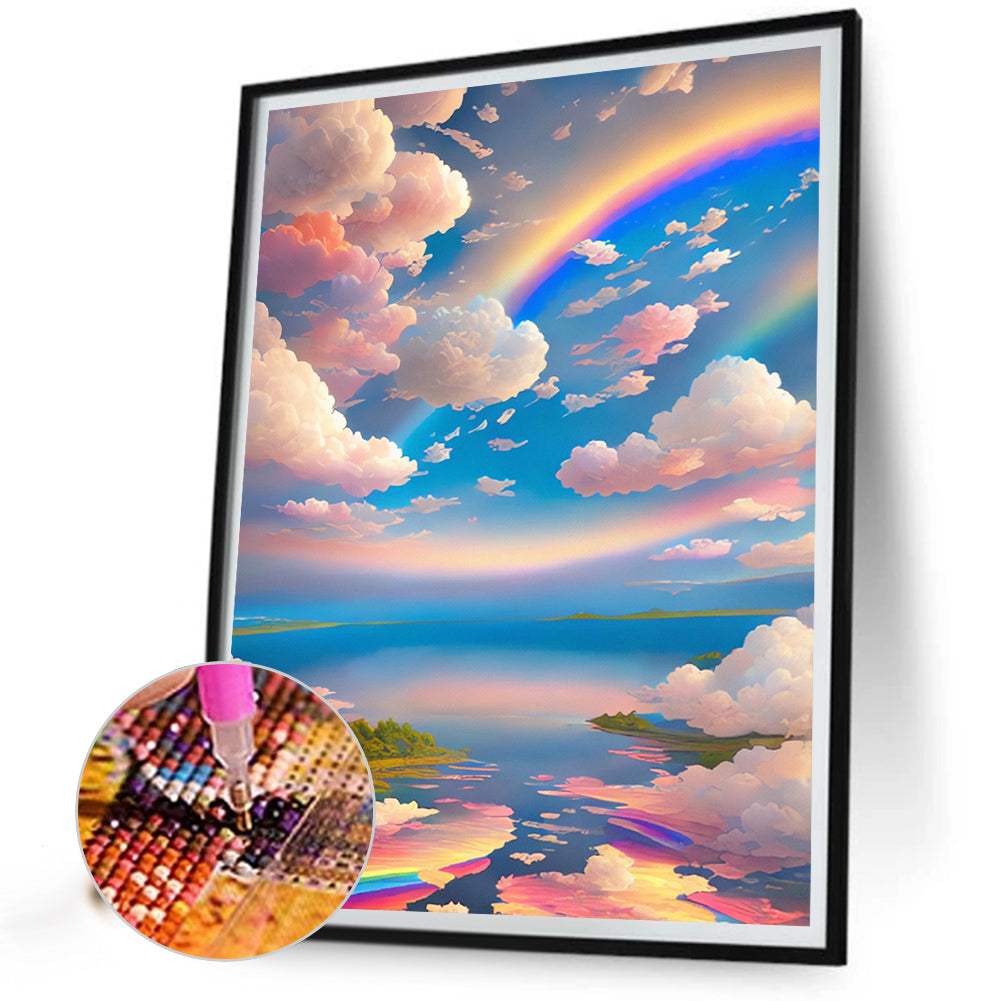 Rainbow Clouds - Full Round Drill Diamond Painting 30*40CM