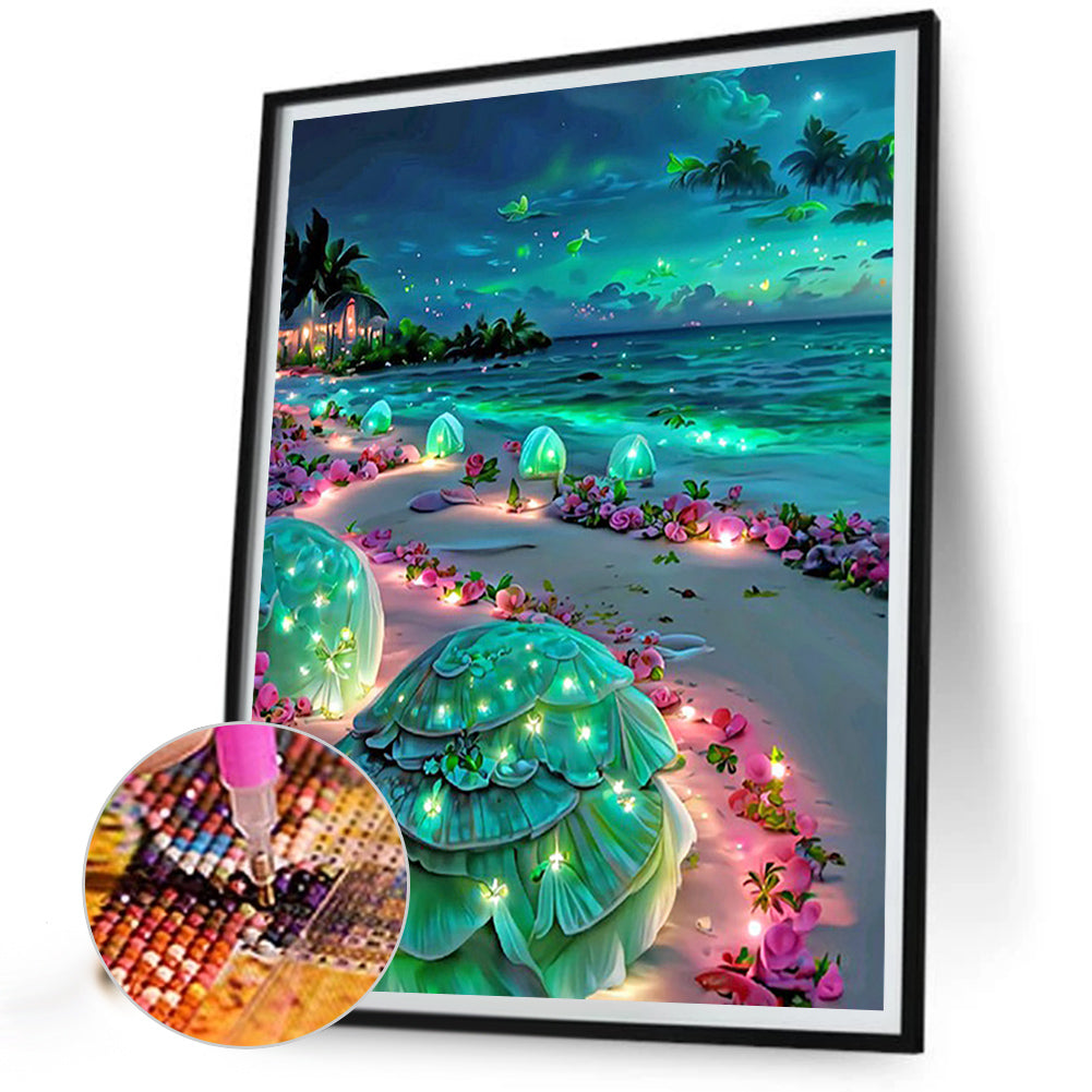 Green Beach - Full Round Drill Diamond Painting 30*40CM