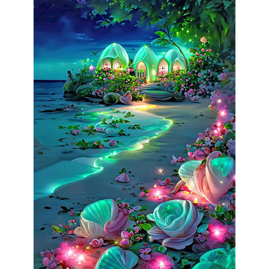 Green Beach - Full Round Drill Diamond Painting 30*40CM