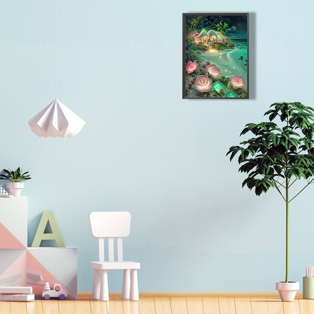 Green Beach - Full Round Drill Diamond Painting 30*40CM