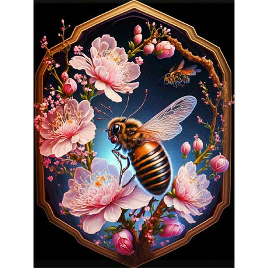 Flower Bee - Full Round Drill Diamond Painting 30*40CM