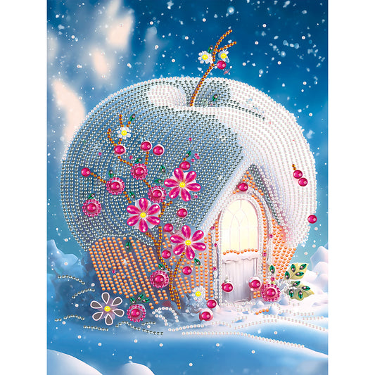 Fairy Tale Cottage With Beautiful Grass And Trees-O630*40cm(canvas) -special shaped drill diamond painting