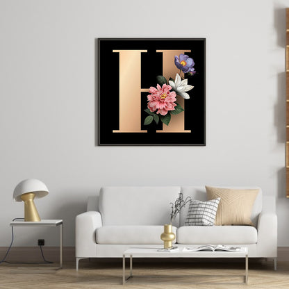 Letter H - Full Square Drill Diamond Painting 45*45CM