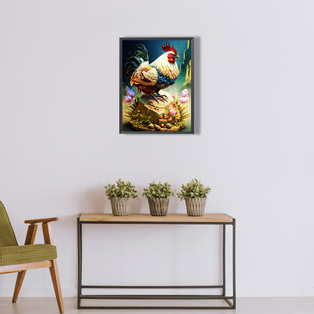 Rooster Independence - Full Round Drill Diamond Painting 30*40CM