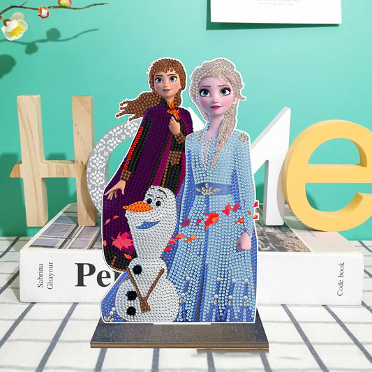 DIY Crystal Diamond Ornament Art Crafts Wooden Point Drilling Ornament Kids Gift