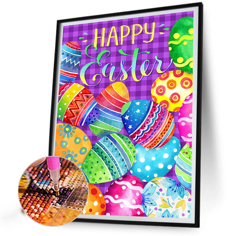 Happy Easter Eggs - Full Round Drill Diamond Painting 40*50CM