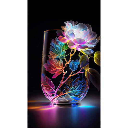 Colored Cup Flowers-O640*70cm(canvas) full-round drill diamond painting