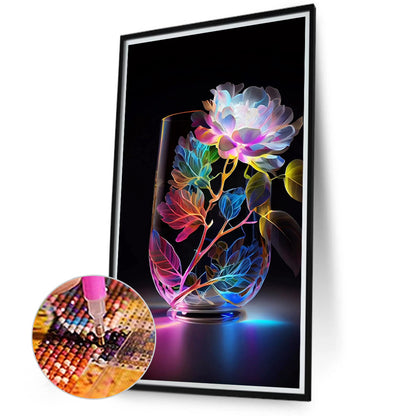 Colored Cup Flowers-O640*70cm(canvas) full-round drill diamond painting