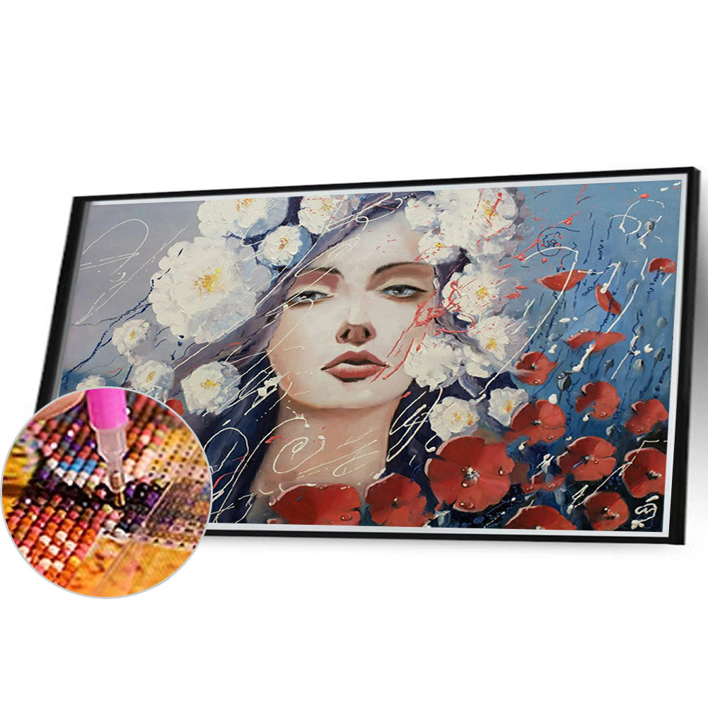 Poppy Girl - Full Round Drill Diamond Painting 40*30CM