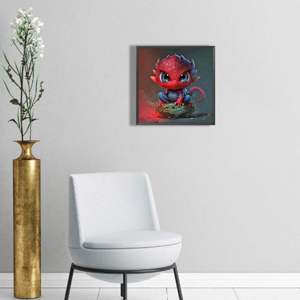 Marvel Spiderman Dragon - Full Round Drill Diamond Painting 30*30CM