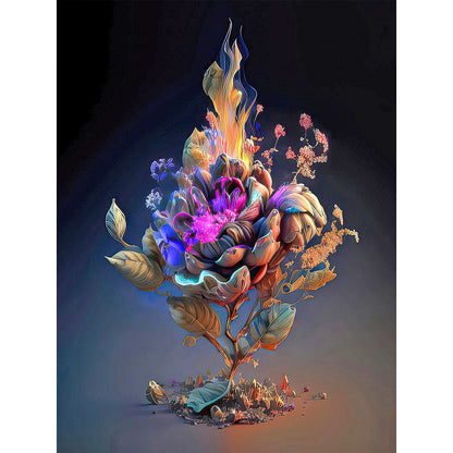 Colorful Psychedelic Flower - Full Round Drill Diamond Painting 30*40CM