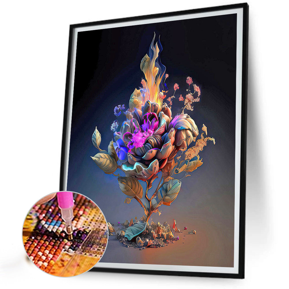 Colorful Psychedelic Flower - Full Round Drill Diamond Painting 30*40CM