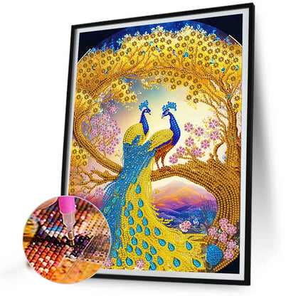 Gorgeous Pairs Of Peacocks - Special Shaped Drill Diamond Painting 30*40CM