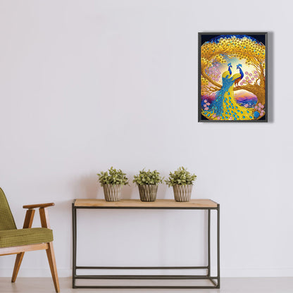 Gorgeous Pairs Of Peacocks - Special Shaped Drill Diamond Painting 30*40CM