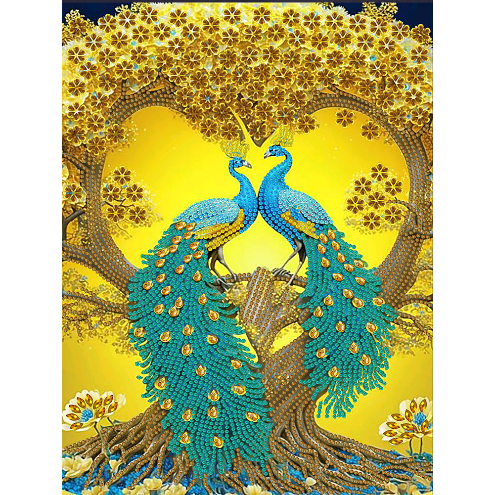 Gorgeous Pairs Of Peacocks - Special Shaped Drill Diamond Painting 30*40CM