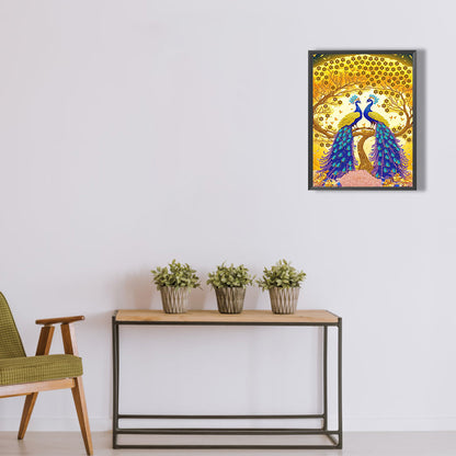 Gorgeous Pairs Of Peacocks - Special Shaped Drill Diamond Painting 30*40CM