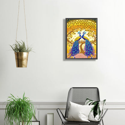 Gorgeous Pairs Of Peacocks - Special Shaped Drill Diamond Painting 30*40CM