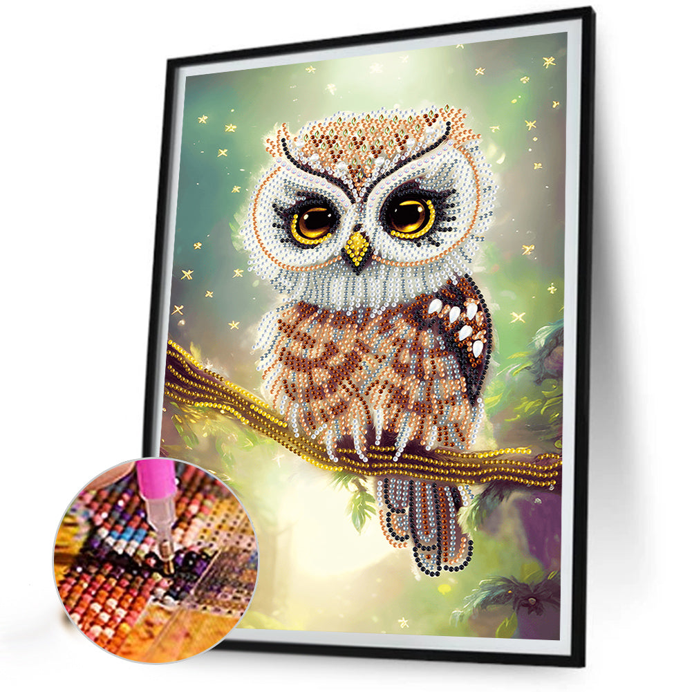 Owl - Special Shaped Drill Diamond Painting 30*40CM
