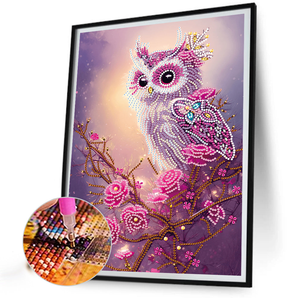 Owl - Special Shaped Drill Diamond Painting 30*40CM