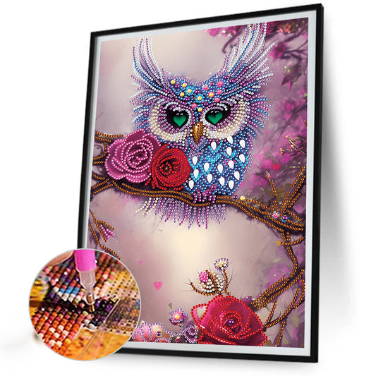 Owl - Special Shaped Drill Diamond Painting 30*40CM