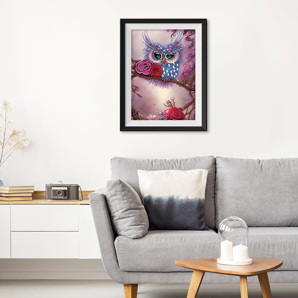Owl - Special Shaped Drill Diamond Painting 30*40CM