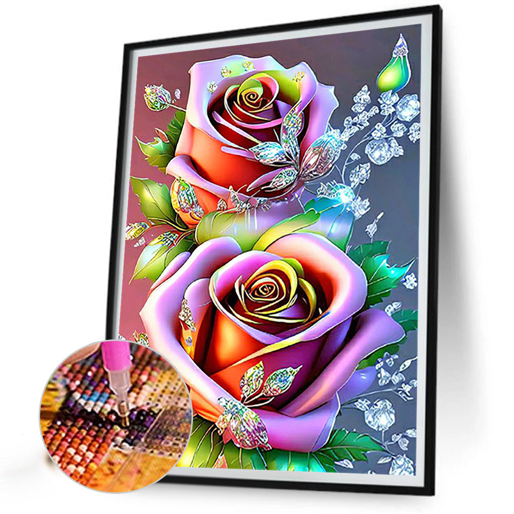 Glitter Rose - Full Round Drill Diamond Painting 30*40CM