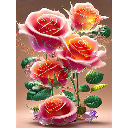 Glitter Rose - Full Round Drill Diamond Painting 30*40CM