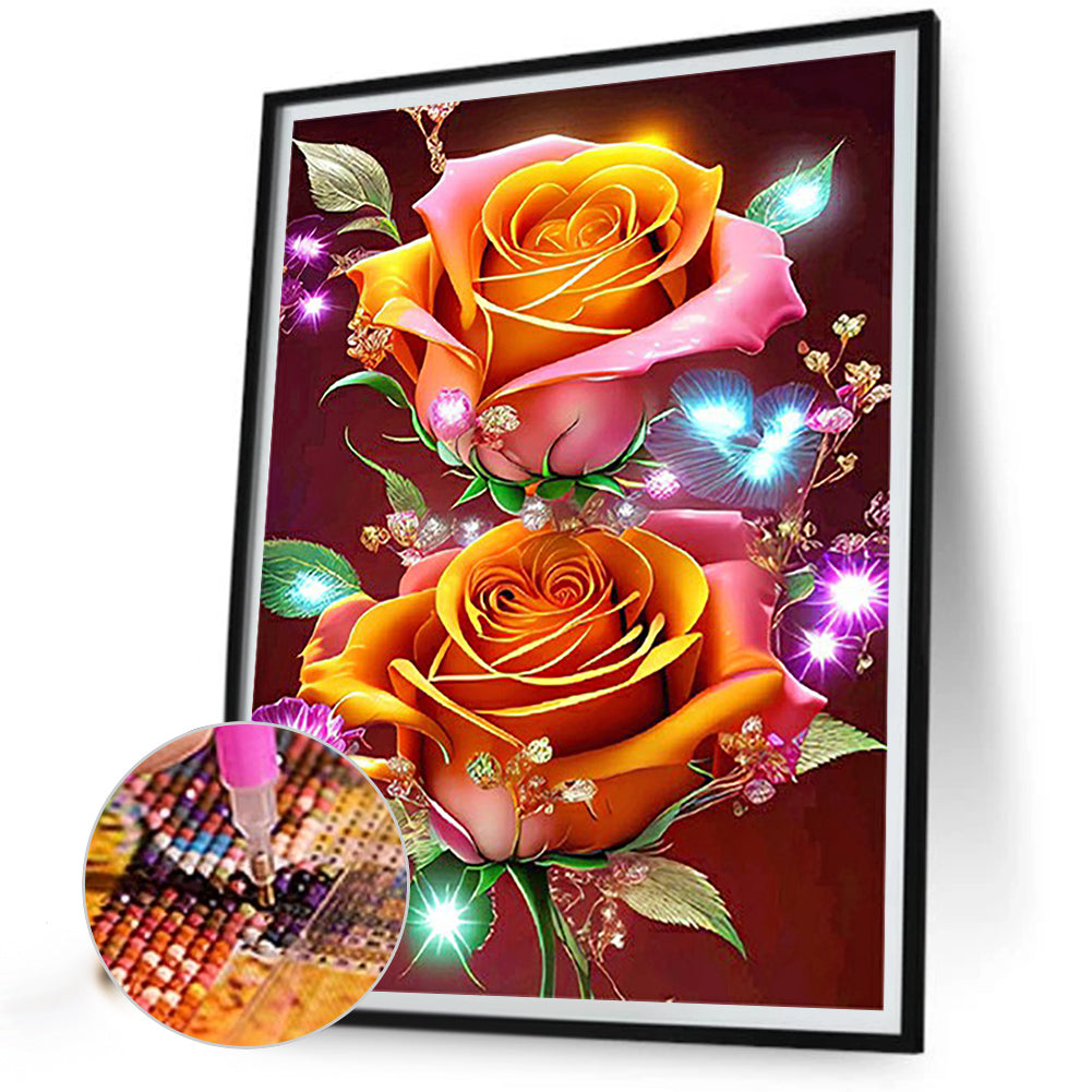 Glitter Rose - Full Round Drill Diamond Painting 30*40CM