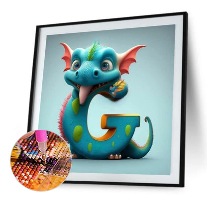 Alphabet Dinosaur G - Full Round Drill Diamond Painting 30*30CM