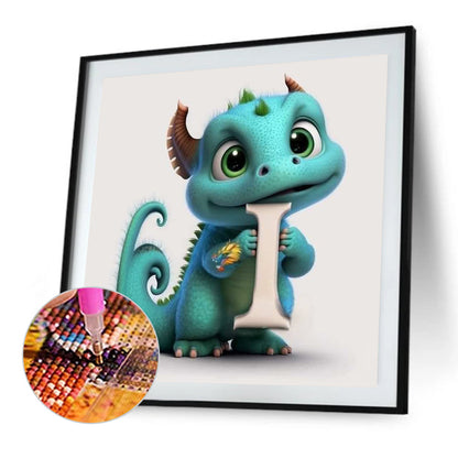 Alphabet Dinosaur I - Full Round Drill Diamond Painting 30*30CM