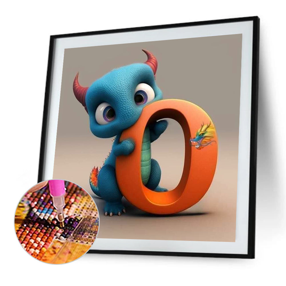 Letter Small Dinosaur O - Full Round Drill Diamond Painting 30*30CM