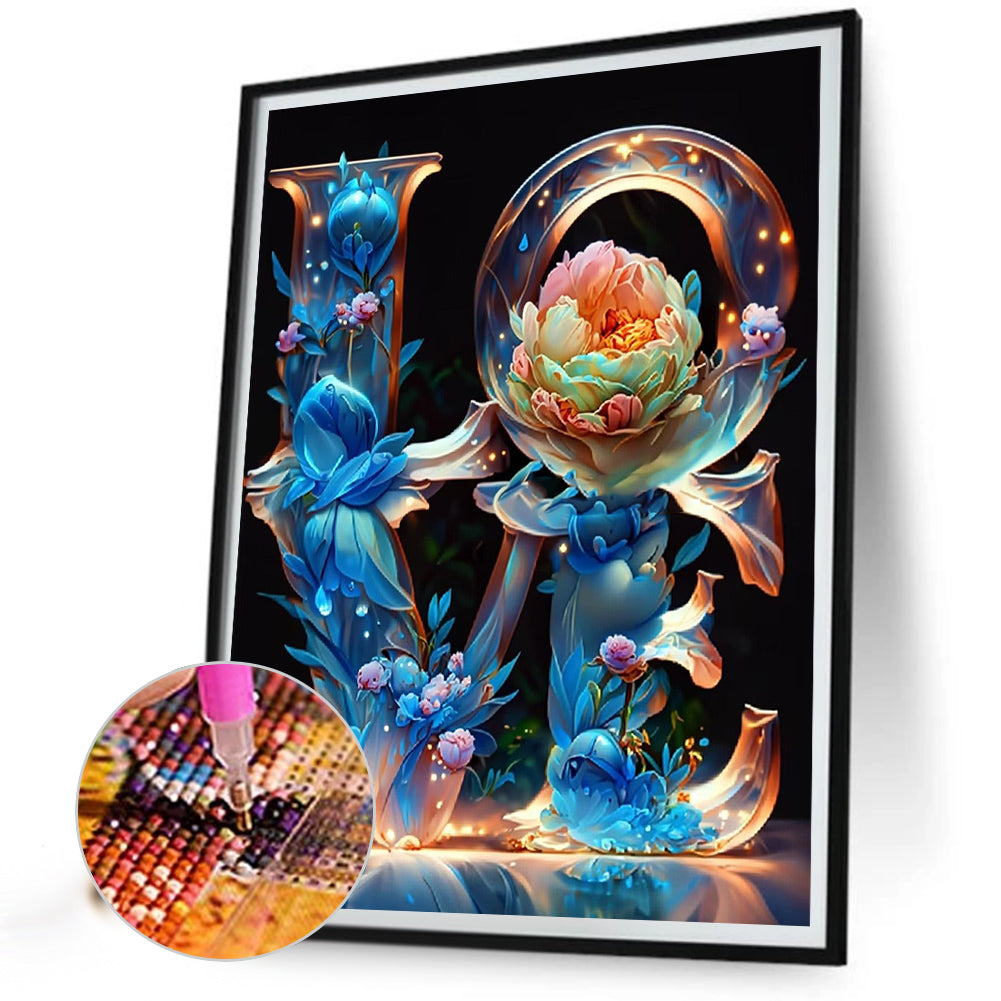 Dreamy Love Flowers - Full Round Drill Diamond Painting 30*40CM