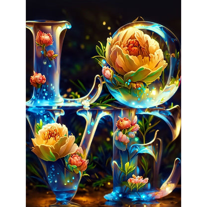 Dreamy Love Flowers - Full Round Drill Diamond Painting 30*40CM